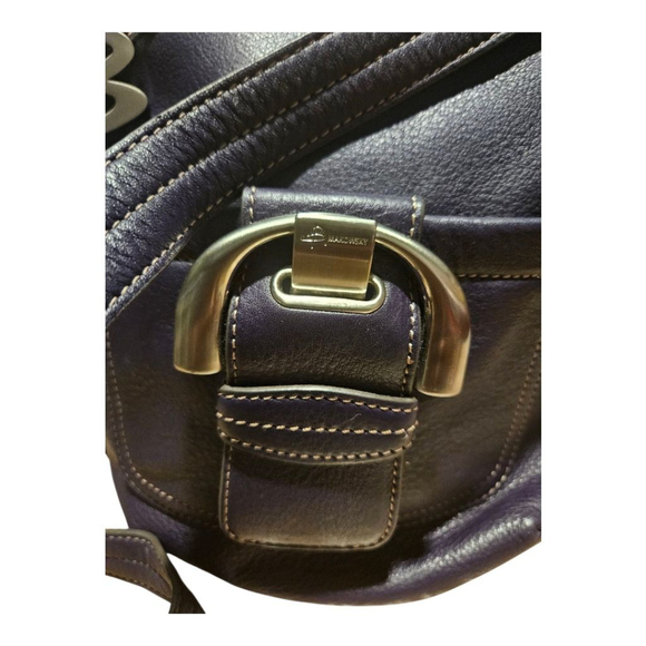 B. Makowsky Genuine Leather Crossbody Bag – Eggplant Purple, Silver Hardware - Picture 5 of 13